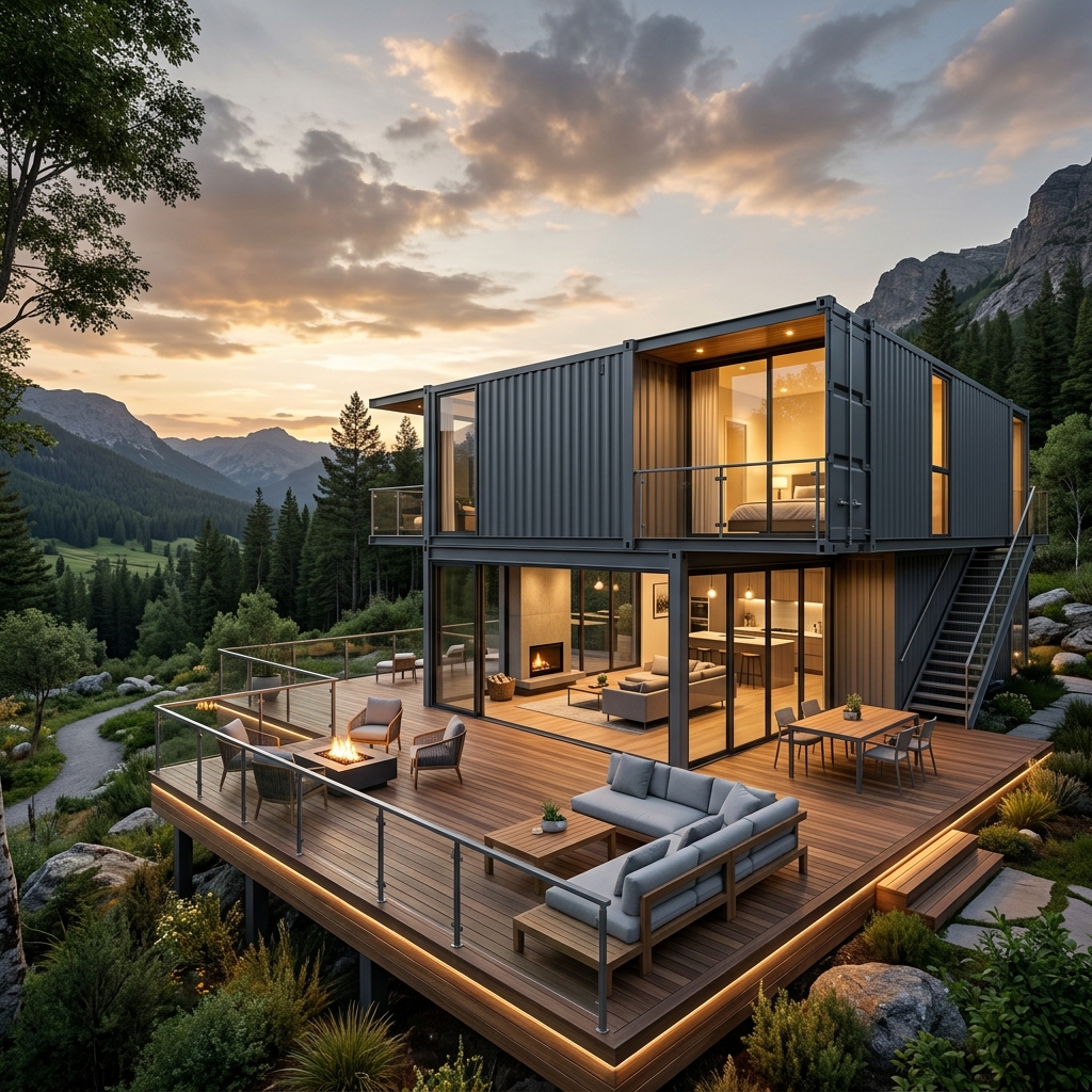 Modern container home exterior